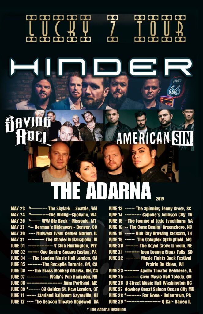 The Adarna Lucky 7 Tour with Hinder, Saving Abel, and American Sin (2019)
