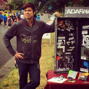 007 - William working the merch booth for the Rock n Roll Marathon in Seattle WA