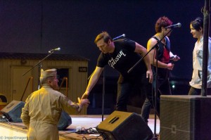 425 - We can't thank the brave men and women who defend our country enough for what they do. Thank you for having us! Murdock shaking the bass commander's hand