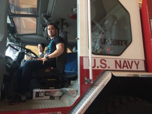 061 - Josh behind the wheel of a Navy Firetruck. Nice! — Djibouti