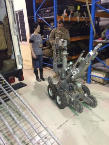 086 Andreka trying out the EOD robot —